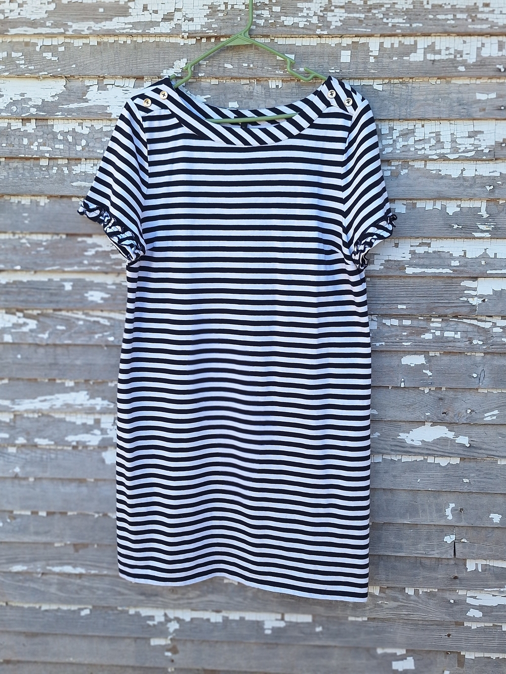 Talbots Ruffle Sleeve Jersey Shift Dress Size XL NWT
